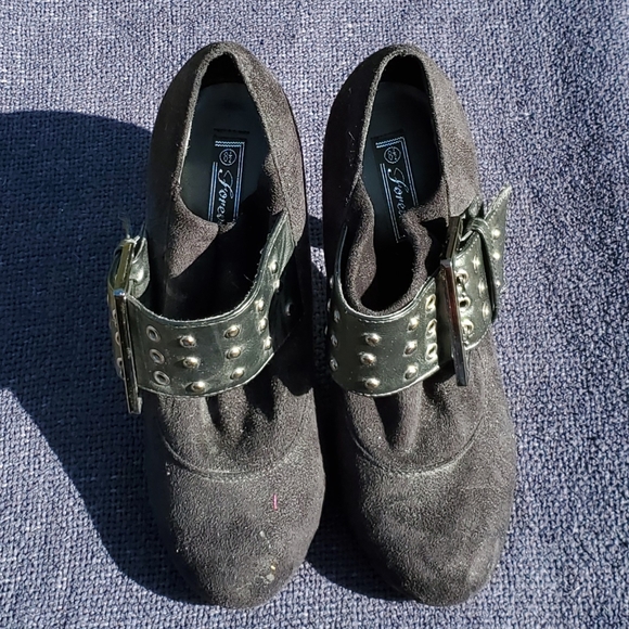 Forever black buckle heel booties 8.5 Cynthia-63 - Picture 5 of 8